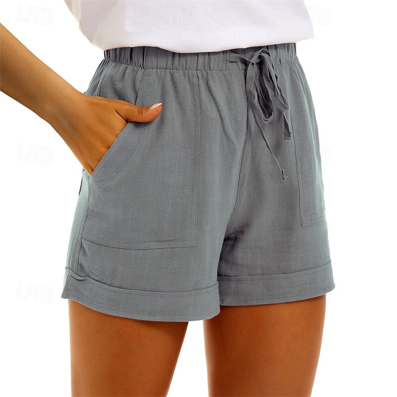 Per donna Pantaloni in cotone e lino Semi-lungo Pantaloni Palazzo Moda Streetwear Comfort Lunghezza al ginocchio Vita Alta Semplice Tasca Coulisse Elastico in vita Comodo All'aperto Confortevole del 2025 a $24.99 –P4