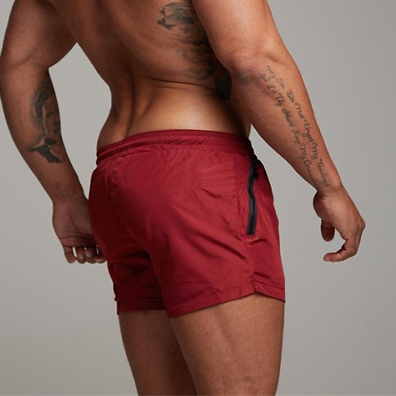 Homens Calção Justo de Natação Shorts de Natação Bermuda de Surf Calças Com Cordão Com bolsos Natação Surfe Praia Esportes Aquáticos Cor Sólida Verão Primavera de 2025 por $16.99 –P16