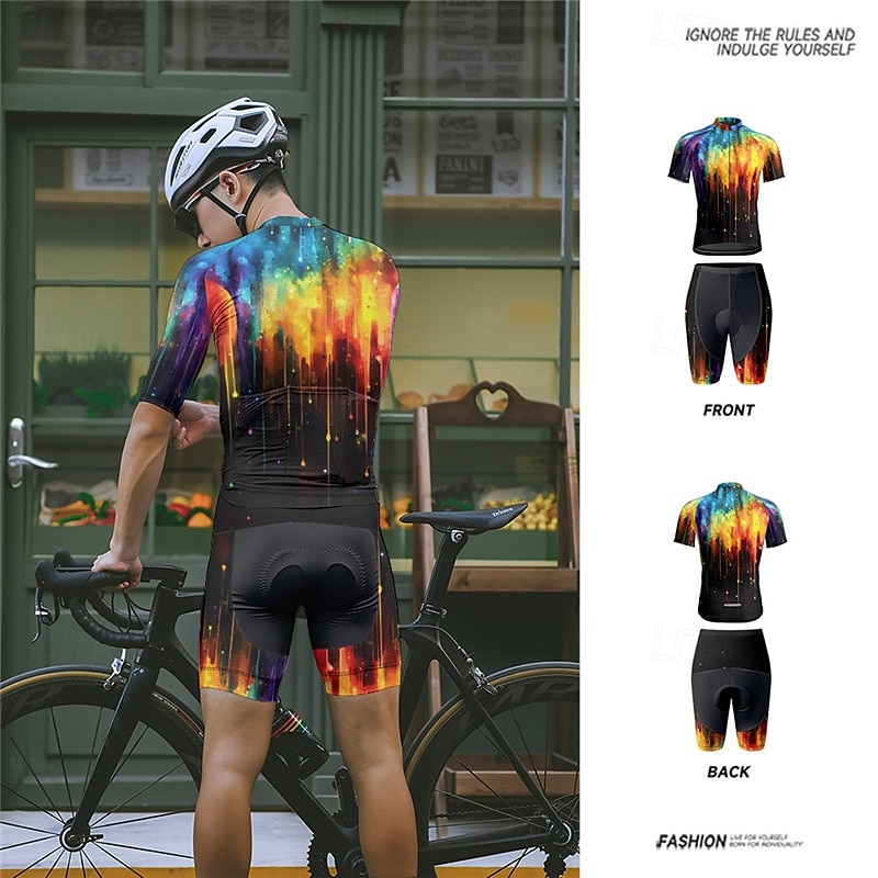 Miesten Pyöräily jersey ja shortsit Lyhythihainen Maastopyöräily Maantiepyöräily Musta Keltainen Punastuvan vaaleanpunainen Kaltevuus Pyörä Spandex Urheilu Kaltevuus Vaatetus 2025 - $38.39 –P9