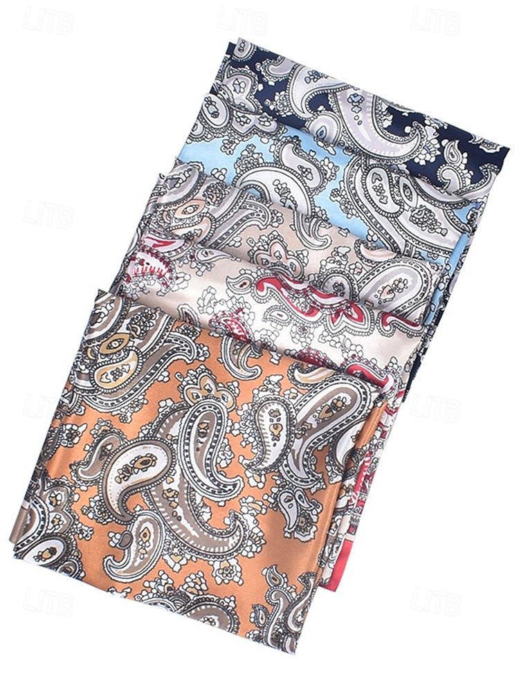 Paisley pattern multicolor silk scarf - soft and stylish women's headband and pocket square, perfect for casual, outdoor and formal occasions 2025 - $7.99 –P5