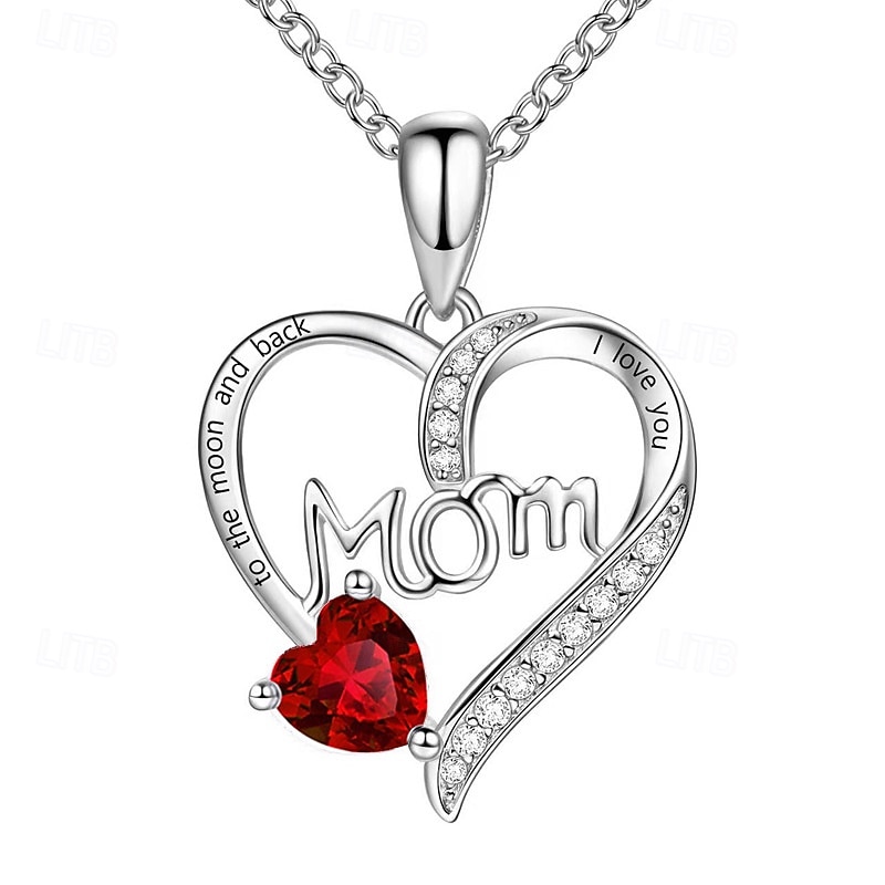 1pc Heart-shaped Lettering Necklace, Ideal Gifts for Mother's Day, Black Friday, Thanksgiving, Christmas, Valentine's Day, Anniversary, Birthday, and Shopping Festival Gifts for Mom, Wife, Best Friend 2025 - $12.99 –P3