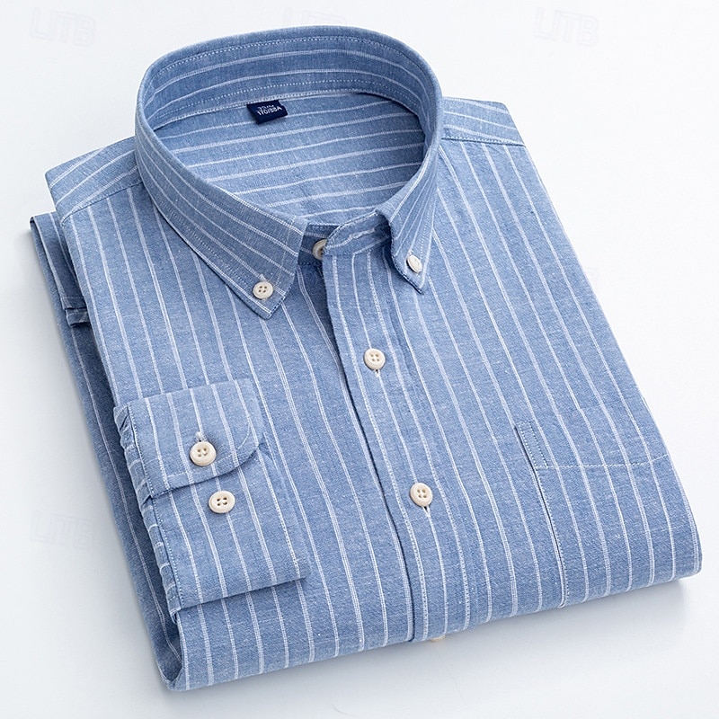 Per uomo Camicia Camicie Camicia con bottoni Banda Matrimonio Feste Blu chiaro Blu reale Blu Marrone Manica lunga Bavero Primavera Autunno Abbigliamento del 2025 a $36.99 –P8