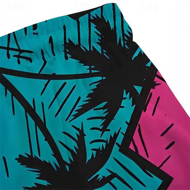 Homens Calção Justo de Natação Shorts de Natação Tecido elástico de 4 vias Bermuda de Surf Calças Com Cordão Com bolsos Natação Surfe Praia Esportes Aquáticos Tropical Estampado Verão Primavera de 2025 por $12.99 –P5