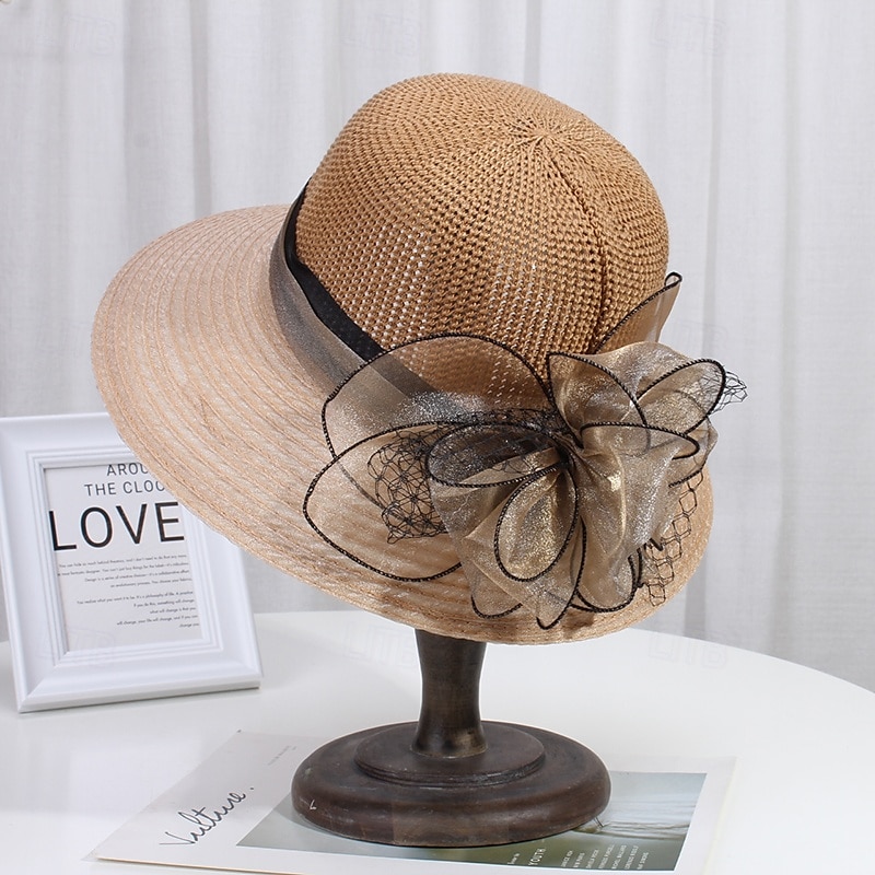 Women Organza Kentucky Derby Hat Fascinators Bucket Bowler Hat for Tea Party Bridal Wedding Church Dress Hat Sun Cap 2026 - $14.99 –P10