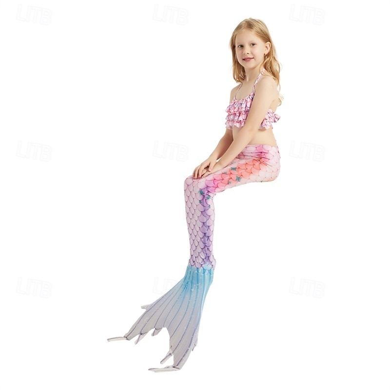 Enfants Fille Maillots de bain sirène Maillot de bain Vacances Plage Balance Vacances Tropique Maillots de bain 4 ans et + Eté Rose Claire Rose Claire de 2025 ? $34.99 –P12