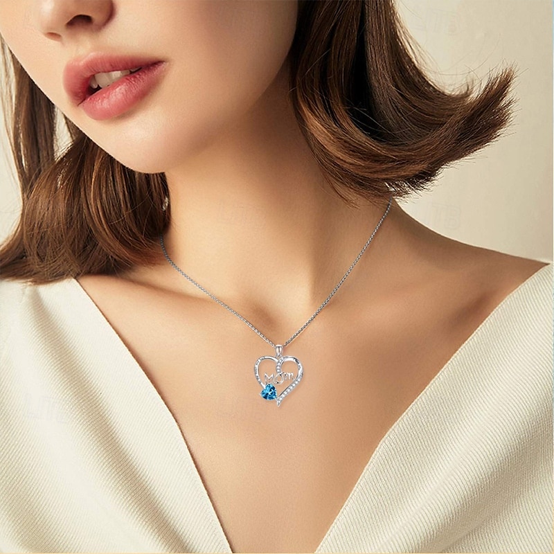 1pc Heart-shaped Lettering Necklace, Ideal Gifts for Mother's Day, Black Friday, Thanksgiving, Christmas, Valentine's Day, Anniversary, Birthday, and Shopping Festival Gifts for Mom, Wife, Best Friend 2025 - $12.99 –P1