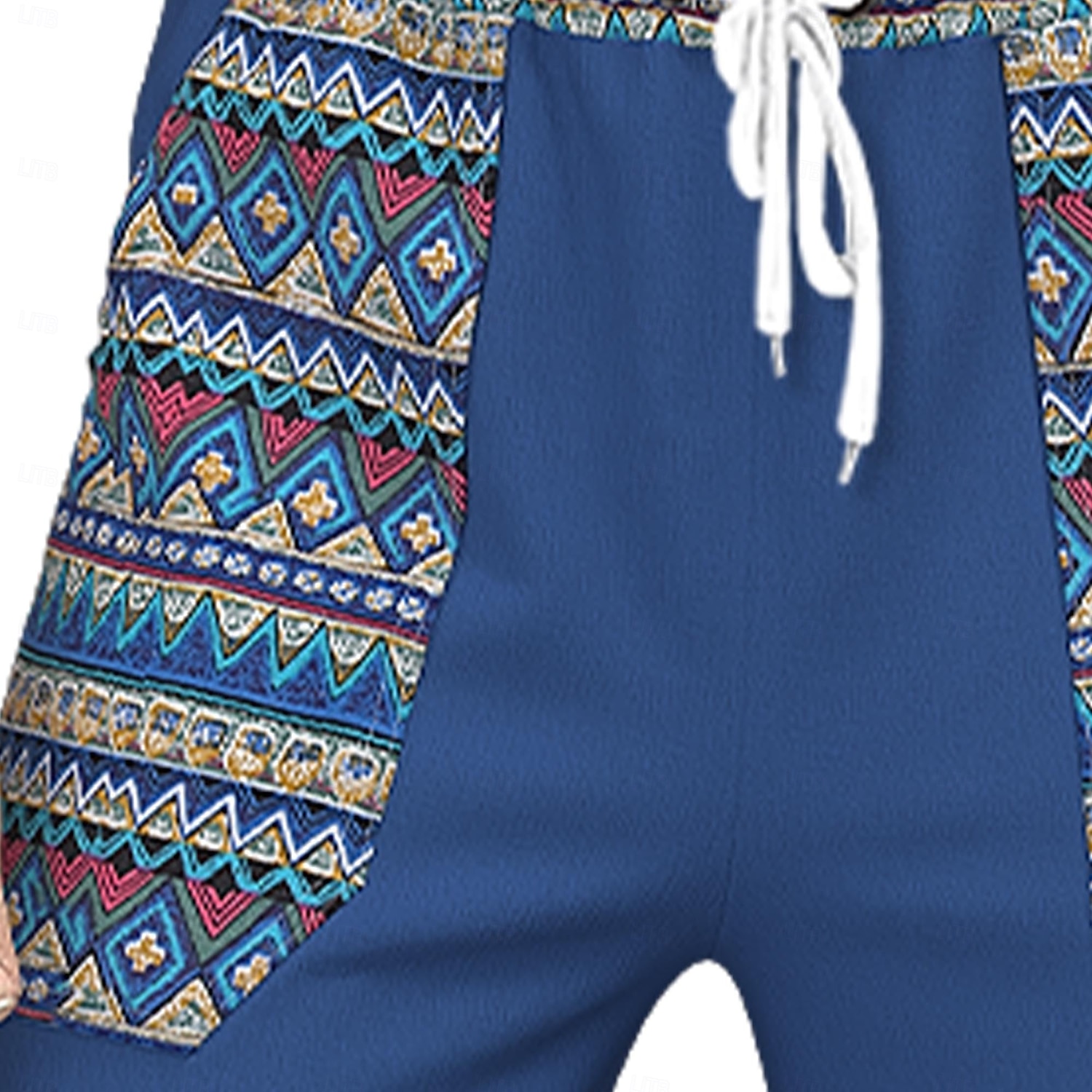 Homens Calças de linho Calças Calça verão Cintura elástica Com Cordão Perna reta Geométrica Conforto Respirável Comprimento total Casual Diário Feriado Férias Vintage Preto Branco de 2025 por $25.99 –P2