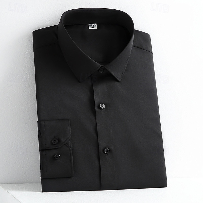 Homme Chemise Chemise boutonnée Couleur unie Mariage Soirée Noir Blanche Jaune Vert Claire manche longue Revers Printemps Automne Vêtement Tenue Poche de 2025 ? $29.99 –P7
