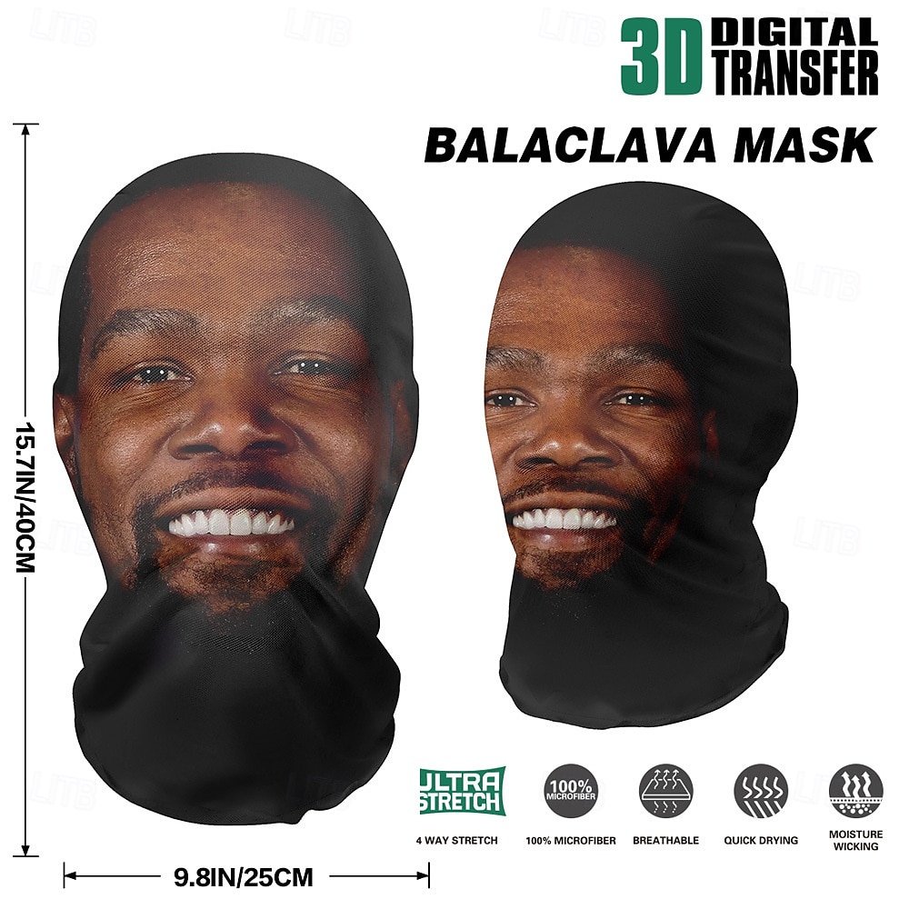 2025年 黒のニット製ハロウィン フェスティバル マスク - 通気性のあるメッシュ フード付きの 3D リアルなフルフェイス デザイン - スポーツ イベント、ロールプレイング、レジャー活動に最適  コレクション – $14.99 –P7