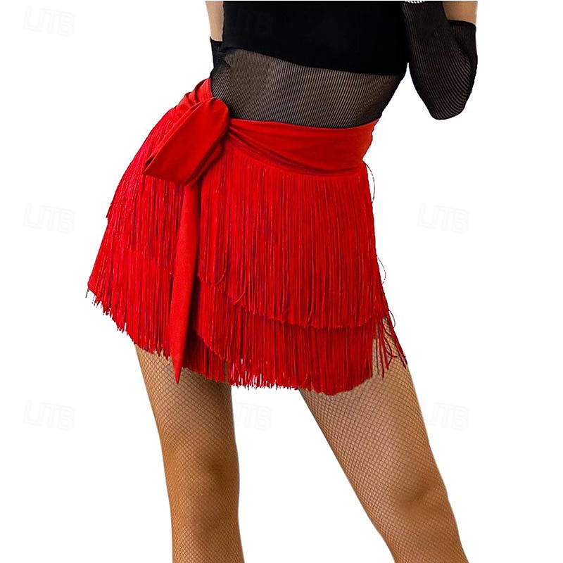 fustă de dans cu franjuri pentru fete adolescente fuste mini înfășurate în creion latin pentru club de noapte festival carnaval 2025 - $32.99 –P7