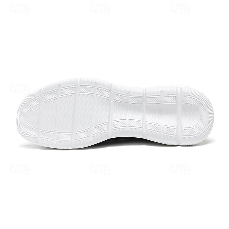 slip-on strikkede joggesko for menn, pustende mesh-overdel med komfortabel passform, uformelle lette sko for hverdags- og utendørsaktiviteter 2025 - $42.99 –P9