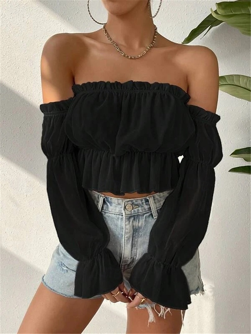 Retrò Vintage Medievale Rinascimento Blusa / Camicia Fiera del Ren Senza spalline Tinta unica Per donna Fantasia Halloween Carnevale Vacanza Casual Quotidiano LARP Adulti Camicia del 2025 a $15.49 –P6