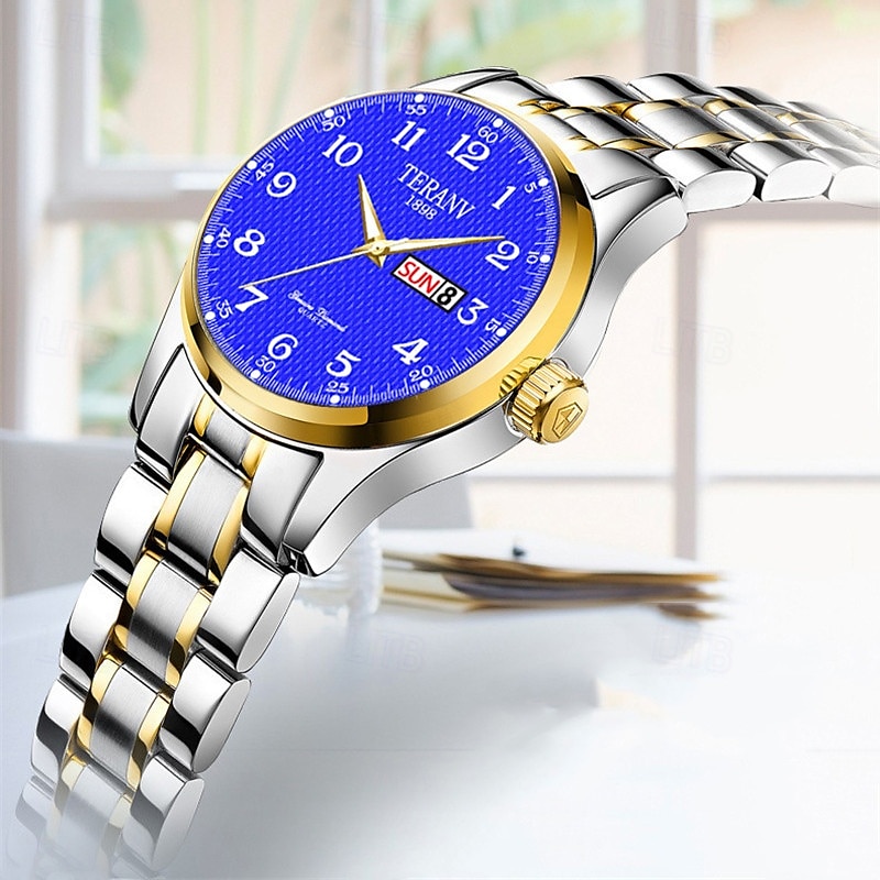 digitale nuovo quadrante circolare orologio da donna business ipx7 impermeabile calendario luminoso display settimanale cinturino in lega multifunzionale elegante orologio al quarzo per viaggio tempo del 2025 a GBP £14 –P4