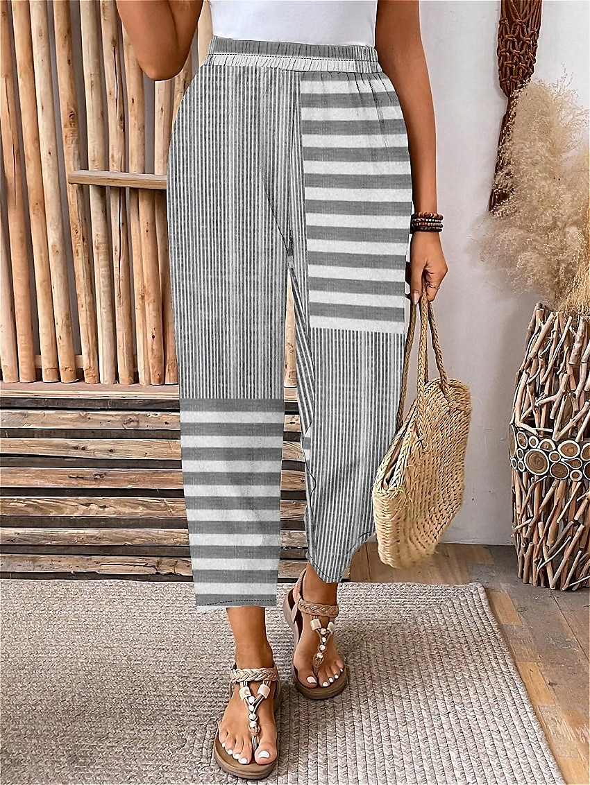 dámské eu / us velikost kalhoty capri kalhoty chino délka po lýtka přírodní grafika kostkovaný vzorovaný patchwork stylový potisk prodyšnost měkký outdoorový mikroelastický ležérní denní festival 2025 - $16.99 –P1