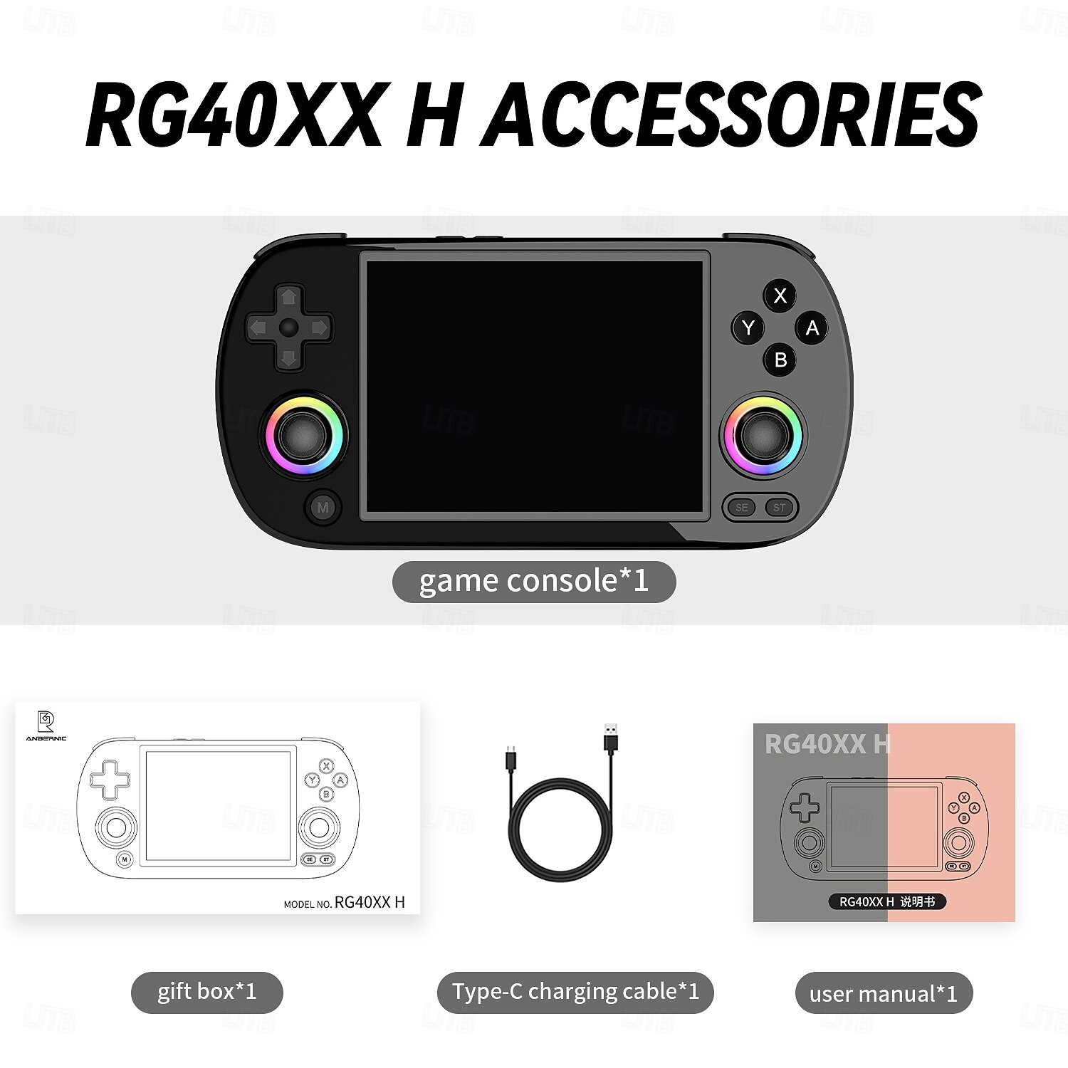 RG40XX H Handheld Game Console 4'' Screen Linux System Joystick RGB Lighting Effect RG40XXH Video Player Trimui Console 2025 - $199.99 –P13