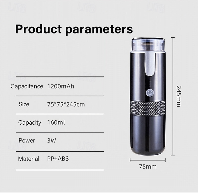 160ML Mini Wireless Portable Electric Capsule Coffee Machine Black 1200mAh USB Charging Outdoor Business Travel Car Coffee Maker 2025 - $44.99 –P10
