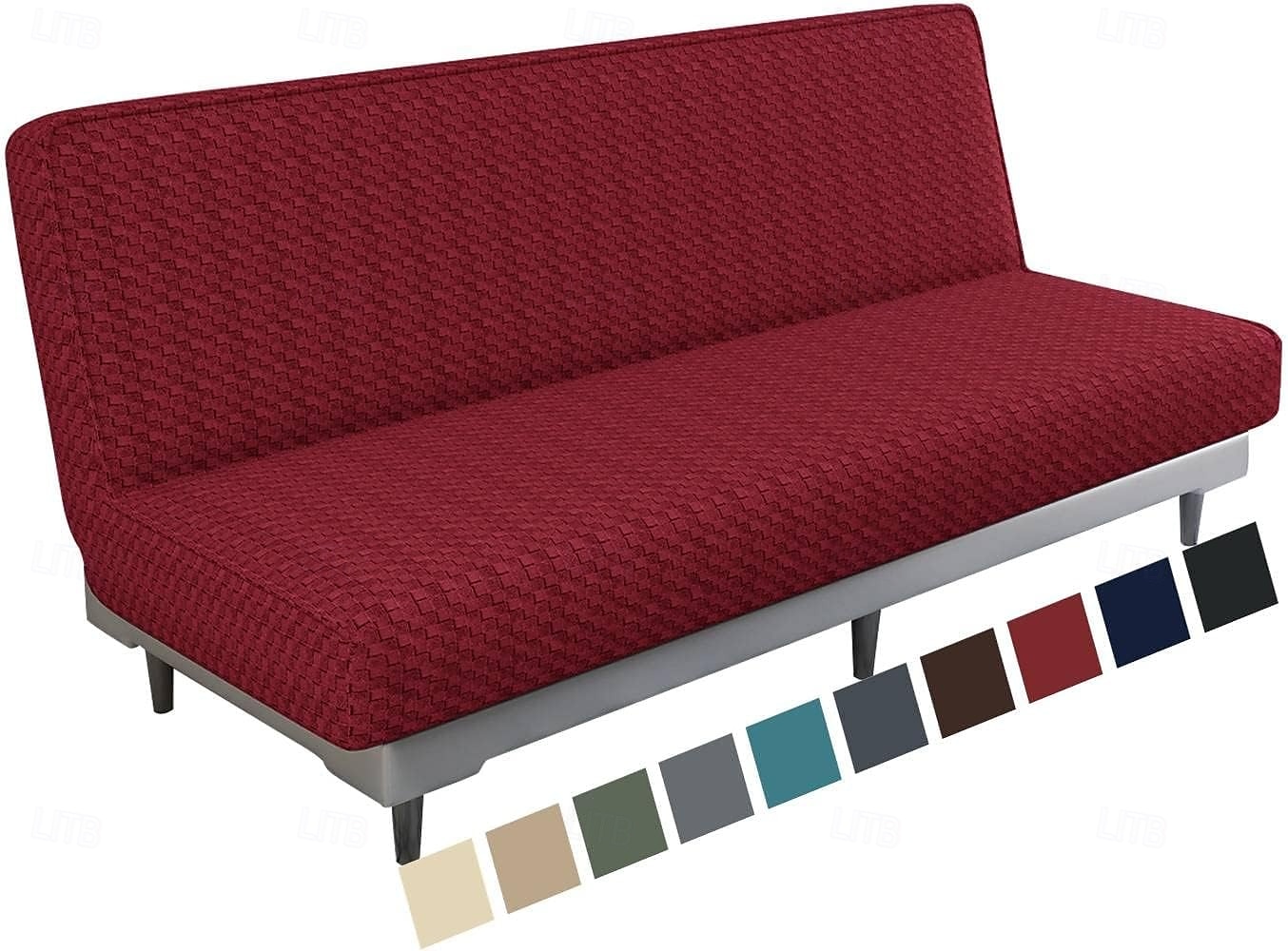 Jacquard Futon Cover Stretch Armless Futon Sofa Cover Soft Futon Slipcover with Elastic Bottom Thick Sofa Bed Furniture Protector Covers for Washable Futon 2025 - $29.99 –P1