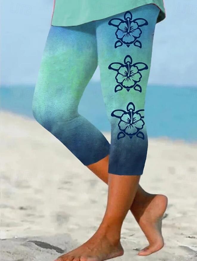 Women's Leggings Capri Pants High Elasticity Fashion Streetwear Full Length High Waist Graphic Printing Thermal Warm Breathable Soft Outdoor Daily Apple Green Fall Winter Regular Fit 2025 - $18.99 –P1
