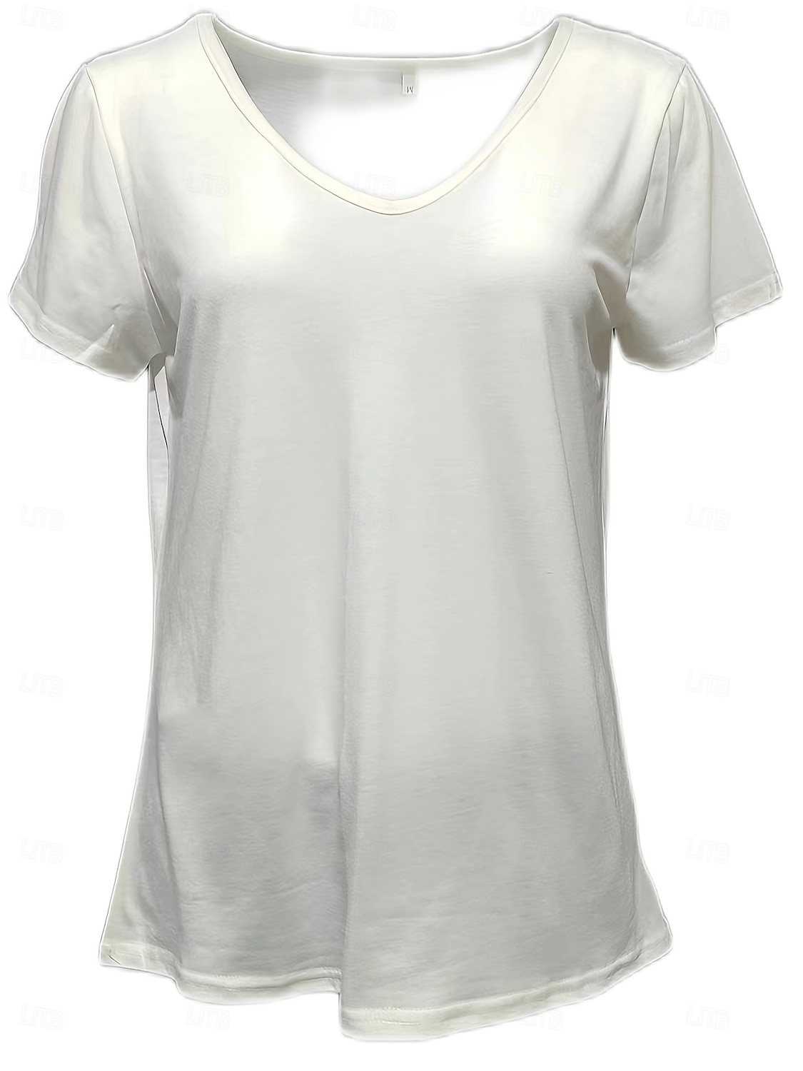 Femme T shirt Chemisier Plein mode Classique Décontractées Manche Courte Papillon Col V Hauts réguliers du quotidien Fin de semaine Blanche Violet Eté Printemps Automne de 2025 ? $15.49 –P2