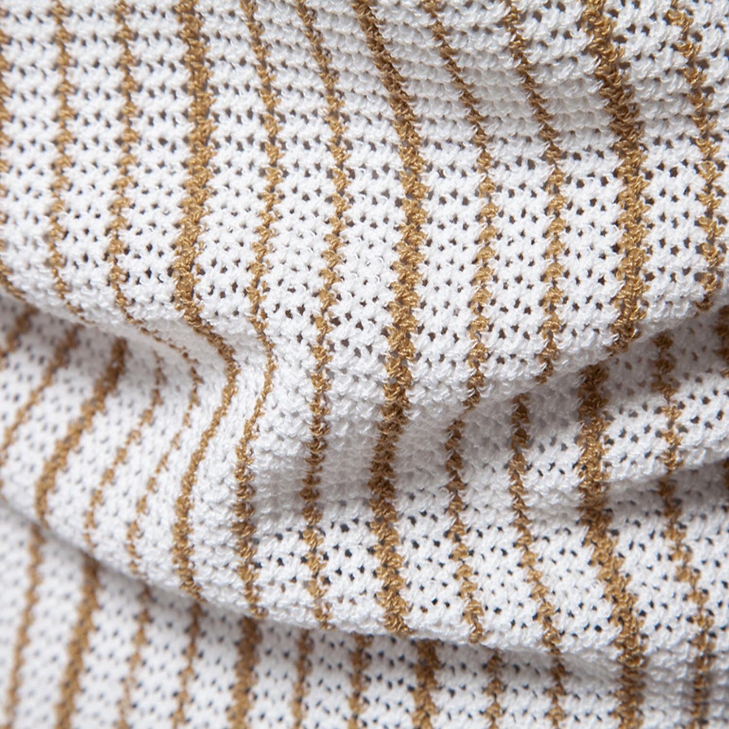 Męskie Gra polo Dzianina polo Formalny Praca Wieczorne Krótki rękaw Prążki Pionowe paski Stripe-Trim Pasek Wiosna Zielony Khaki Gra polo 2025 - $30.99 –P7