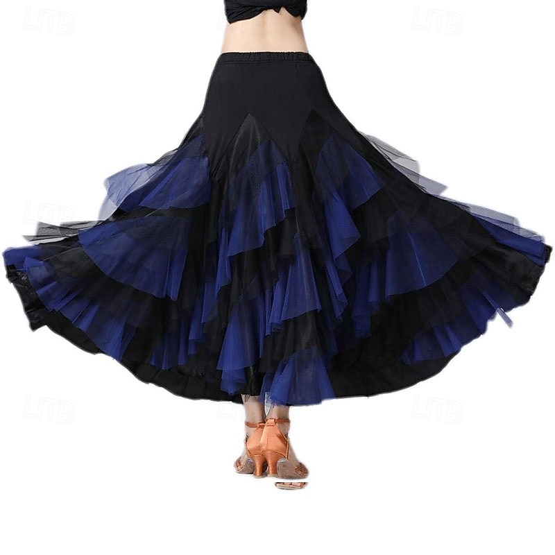 gonna lunga elegante da ballo latino da donna con orlo a strati del 2026 a $58.99 –P8