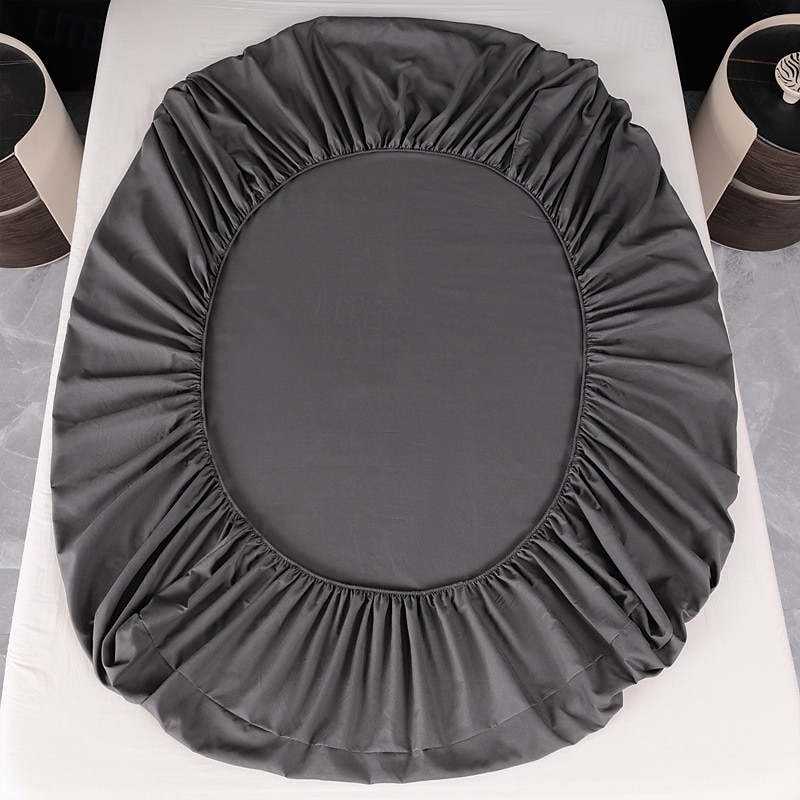 1pc Solid Colored Bedding Fitted Sheet Only(no Pillowcases) Elastic Band Around Mattress Easy Care 2025 - $16.99 –P10
