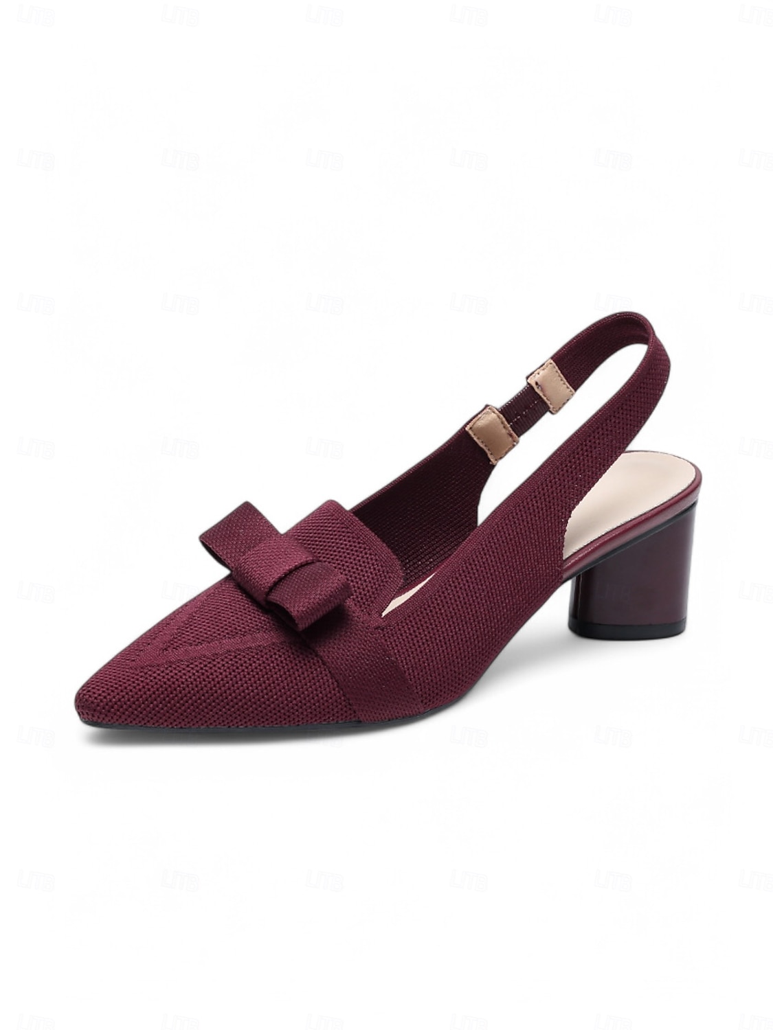 slingback sarok masnival, flyknit hálós felsőrésszel és blokksarkúval elegáns irodai viselethez és esti rendezvényekhez 2025 - $34.99 –P11