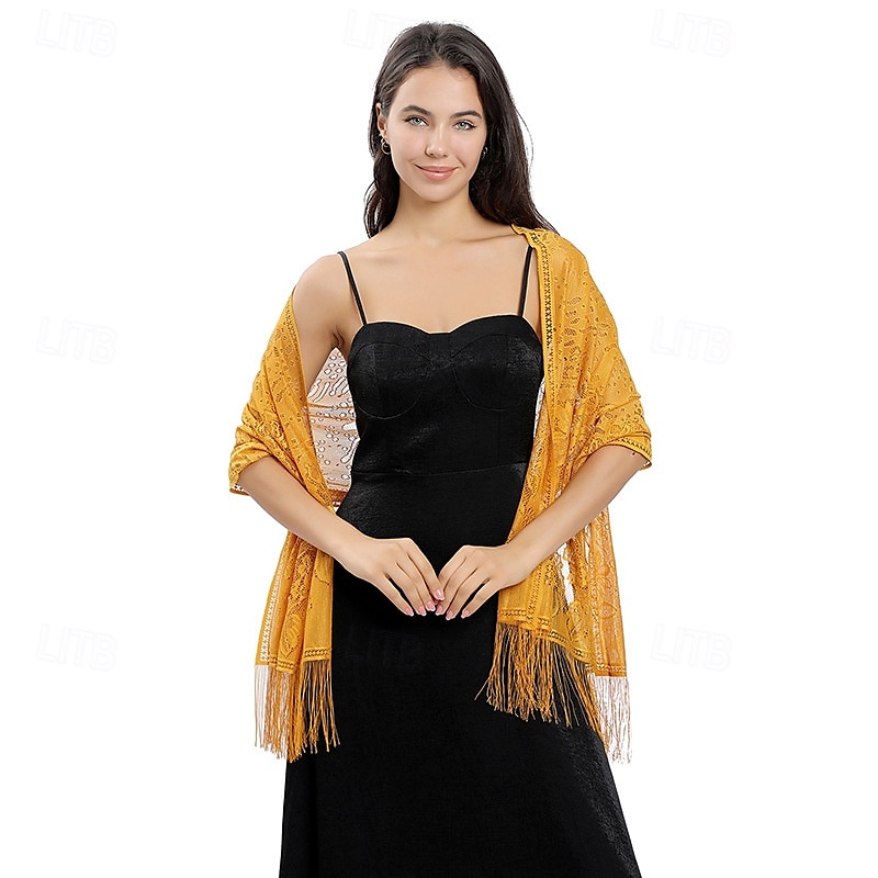 Spitzenblumenschal Braut Hochzeitskleid Abendkleid Cheongsam Tanzparty Bankettschal 2025 - $18.99 –P12
