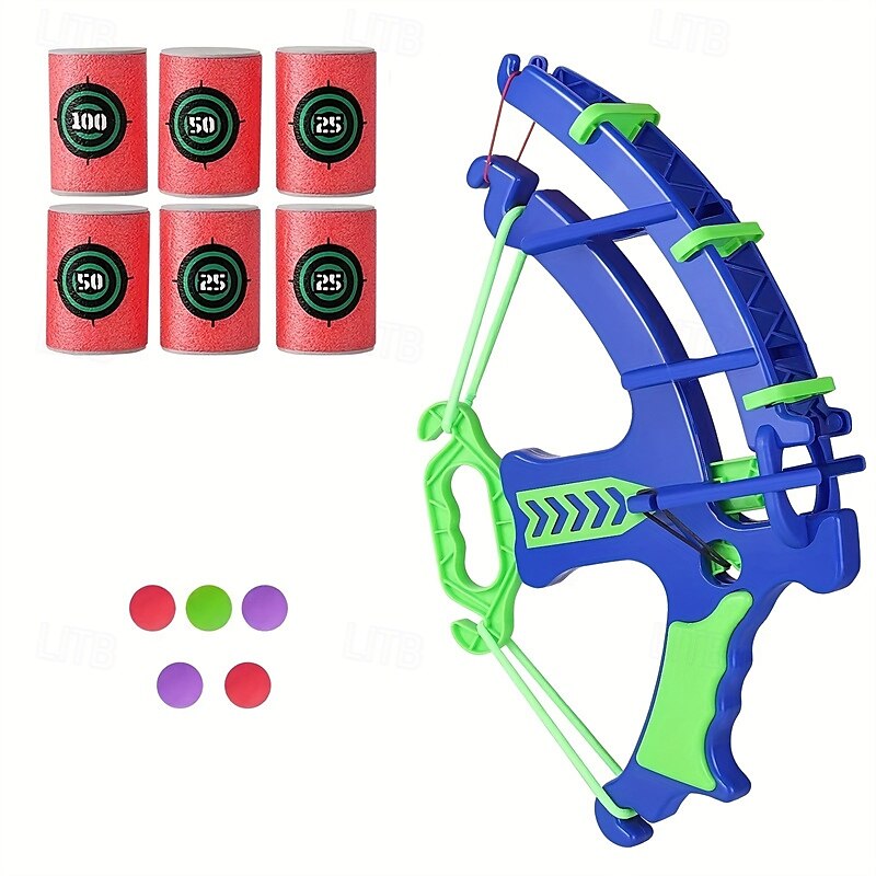 12-delige interactieve schietspelset met pijl en boog, educatief zacht kogeldoelspel, geschikt voor gezinsentertainment, interactie tussen ouder en kind 2025 - $31.99 –P4