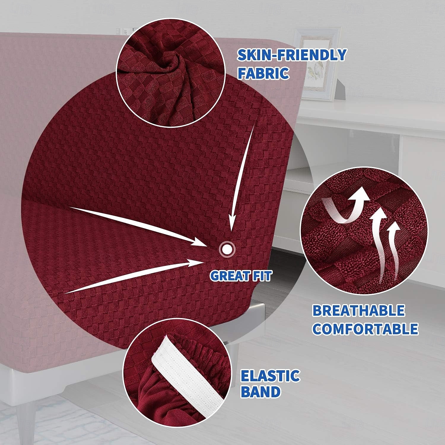 Jacquard Futon Cover Stretch Armless Futon Sofa Cover Soft Futon Slipcover with Elastic Bottom Thick Sofa Bed Furniture Protector Covers for Washable Futon 2025 - $29.99 –P5