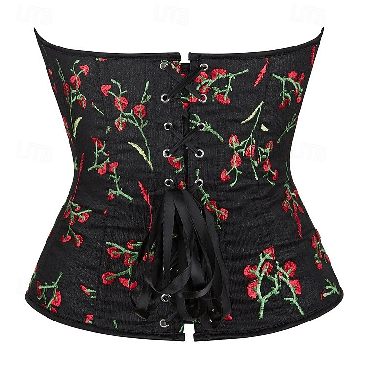 Retró Középkori Reneszánsz Fűző Prsluk Bustier 12 Csontok Virágos Hímzés Jelmez Női Fantasy királyi Mindszentek napja Farsang Parti Alkalmi / Napi LARP Felnőttek Fűző 2025 - $23.99 –P3