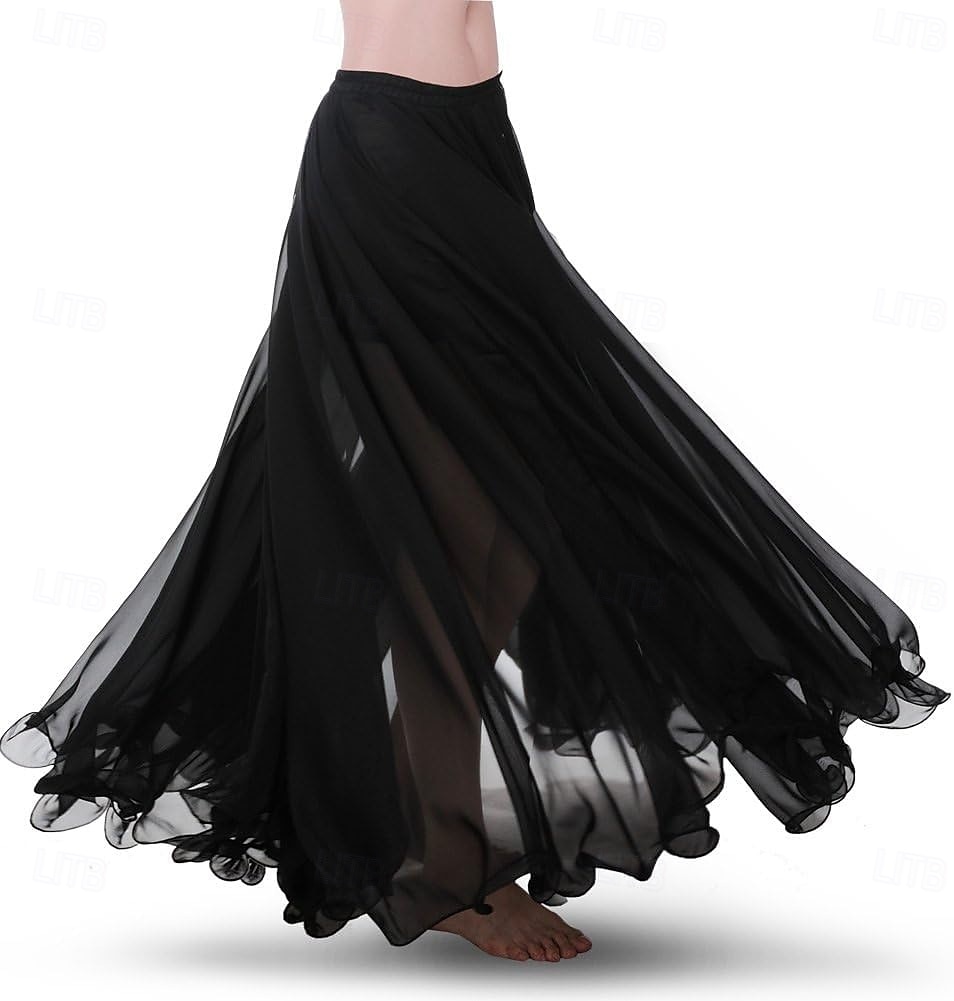 Women's Belly Dance Skirt Chiffon Dance Dress Family Photo Clothing Flowing  Maxi Dress Halloween Costume Gift 2026