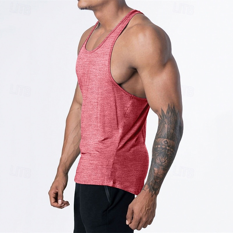 Herren Tank Top Weste Unterhemd Ärmelloses Shirt Ärmellos U-Ausschnitt Sommer Einfach Mode Designer Basic Urlaub Straße Ausgehen Schwarz Rosa Marineblau Top T-Shirt für Herren 2025 - $12.99 –P2