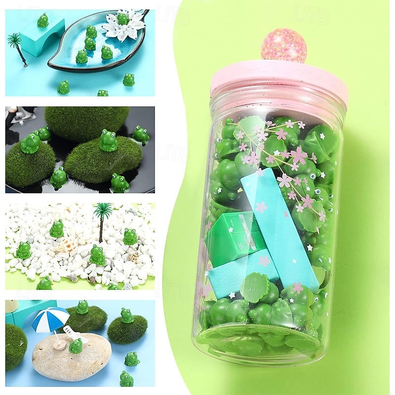 μικροσκοπικά ζωάκια από ρητίνη βατράχων, διακόσμηση κήπου με μίνι βατράχια, ειδώλια βατράχων από πράσινο ρητίνη, παιχνίδι βατράχων κρυφών, μινιατούρα τοπίων με βρύα στον κήπο με νεράιδες 2025 - $8.49 –P1