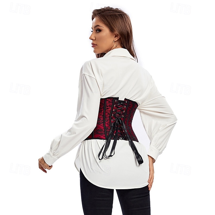 Retro Vintage Punk & Gothic Corset Underbust Corset Bustier Lace up 14 Bones Floral Women's Fantasy Halloween Carnival Party Casual Daily LARP Adults' Corset 2025 - $21.99 –P9