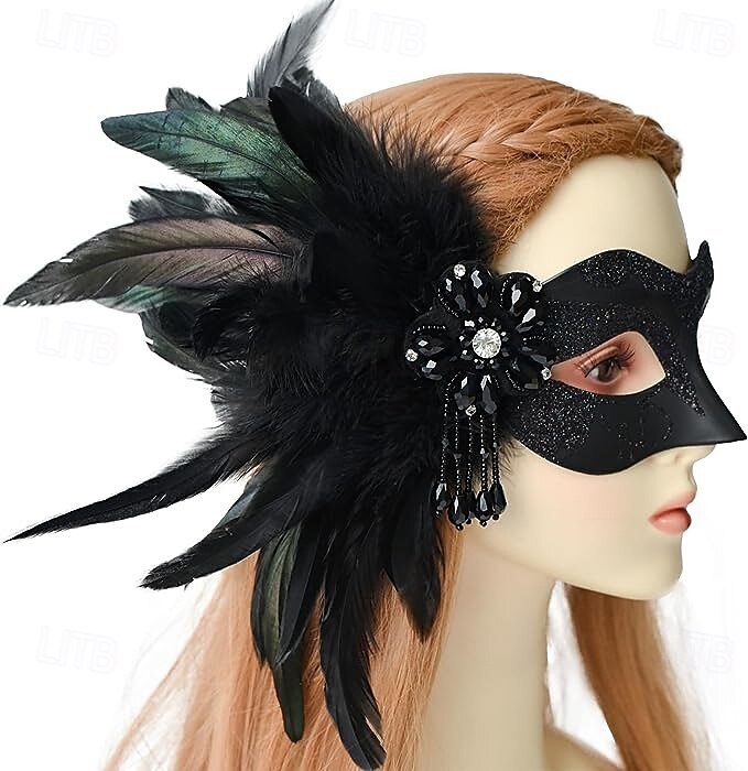 Karnevalsmaske Venezianische Maske Columbina Erwachsene Herren Damen Halbes Gesicht Party Maskerade Karneval von Venedig Karneval Einfaches Karnevalskostüm 2025 - $32.99 –P18