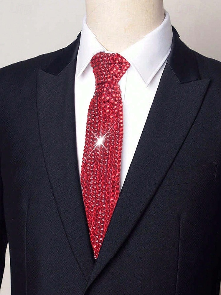 cravate style diamant en strass pour hommes et femmes – détail étincelant en faux diamant pour événements officiels, fêtes et occasions spéciales de 2025 ? $14.99 –P2
