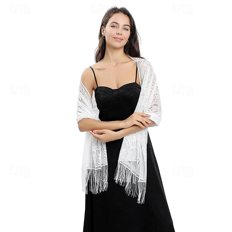 Spitzenblumenschal Braut Hochzeitskleid Abendkleid Cheongsam Tanzparty Bankettschal 2025 - $18.99 –P15
