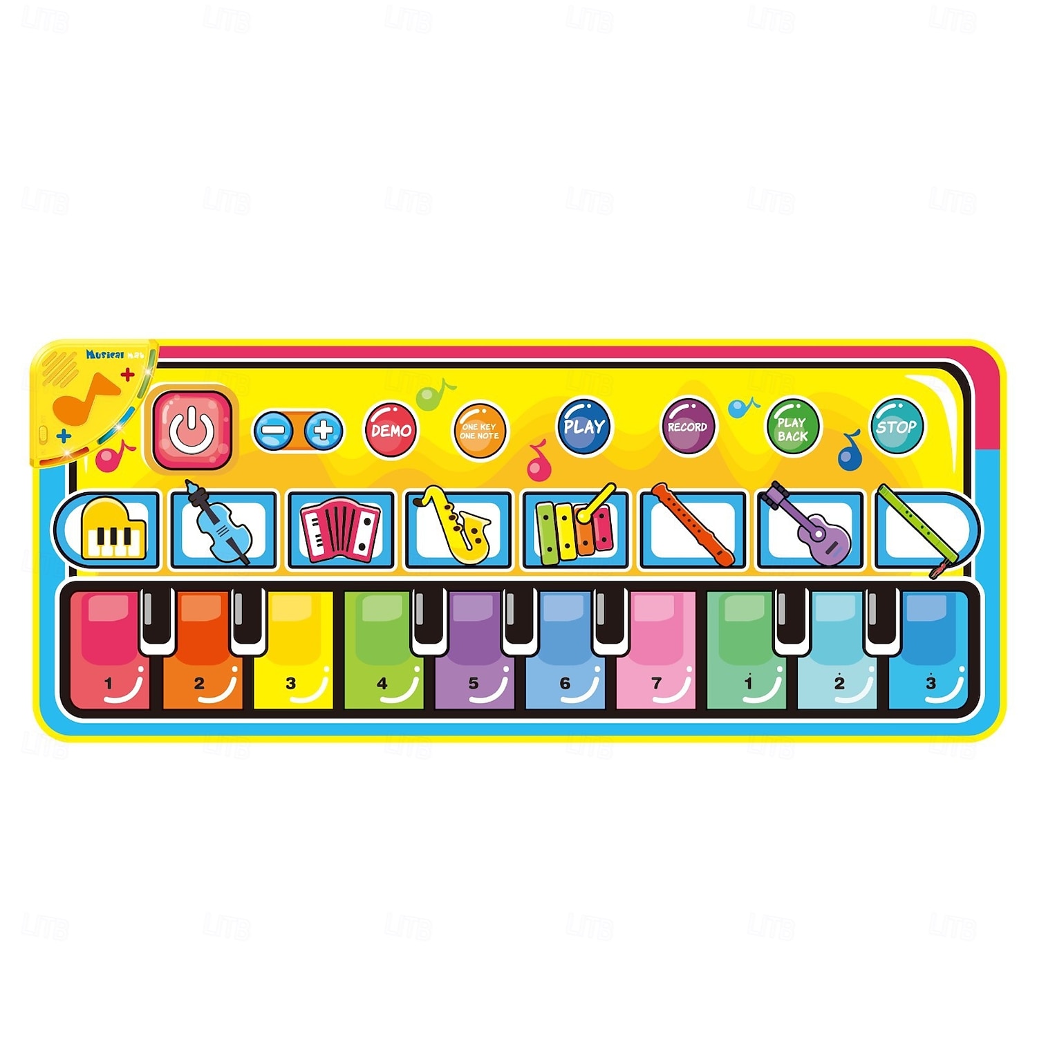 flerfarget interaktivt gulvpianotastatur - musikalsk matte, teppeteppe i polyesterdyrdesign, leker, berøring 2025 - $44.99 –P5