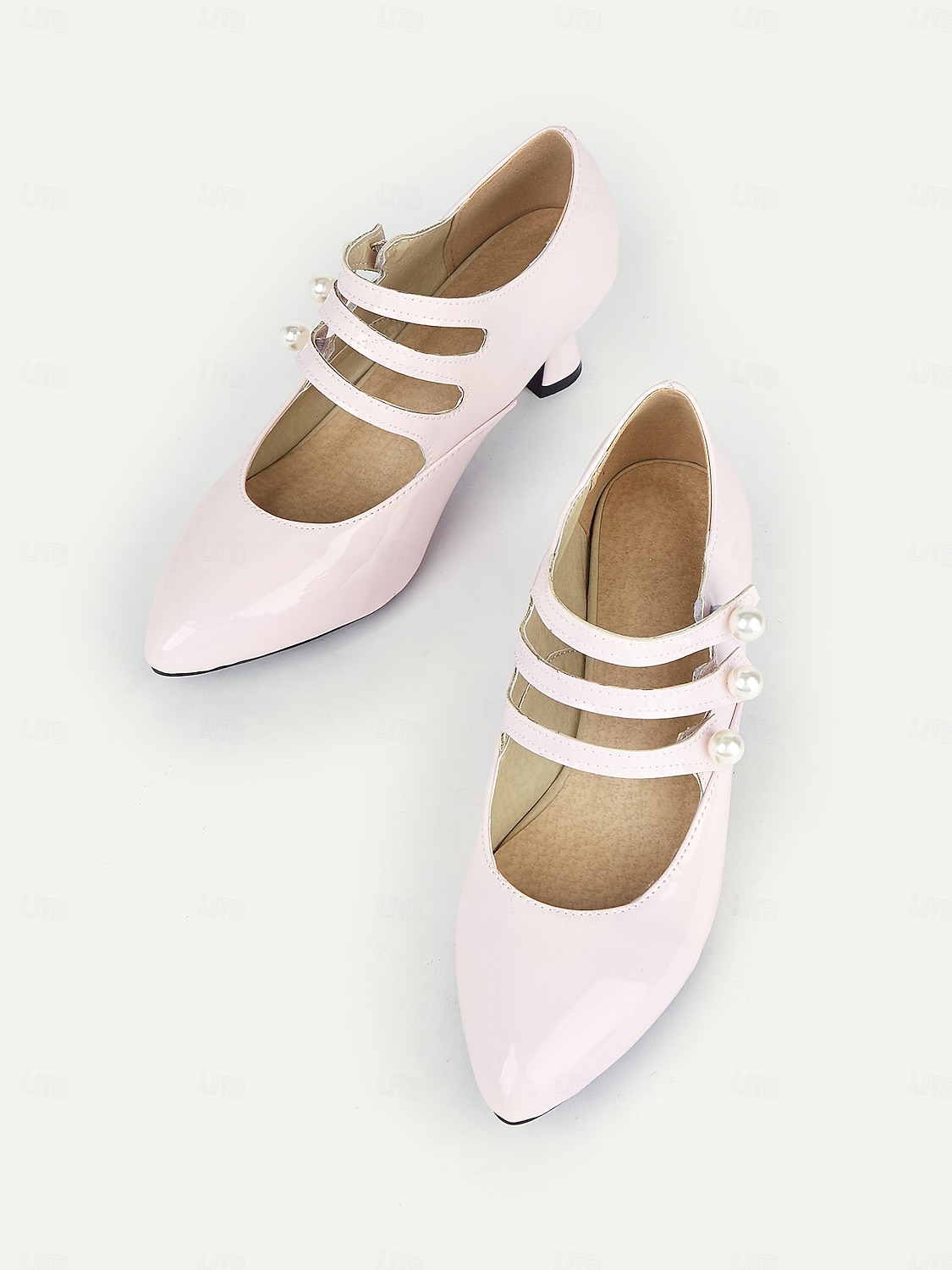 Damen-Pumps aus Lackleder im Mary-Jane-Stil – Vintage-Pumps mit mittelhohem Absatz und Perlenriemen, elegante Schuhe für Hochzeiten und formelle Anlässe 2025 - $46.99 –P2