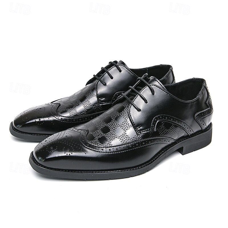 Férfi Derby PU Bőr Légáteresztő Kényelmes Csúszásmentes Fűzős Fekete Kék Ősz Tél 2025 - $46.99 –P3