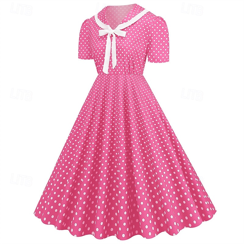 Retro 50. léta Rockabilly Šaty Houpací šaty Maškarní kostým Dámské Karneval Plesová maškaráda Denní nošení loučení se svobodou nevěsty Dospělé Šaty Šaty pro návrat domů 2025 - $23.99 –P5