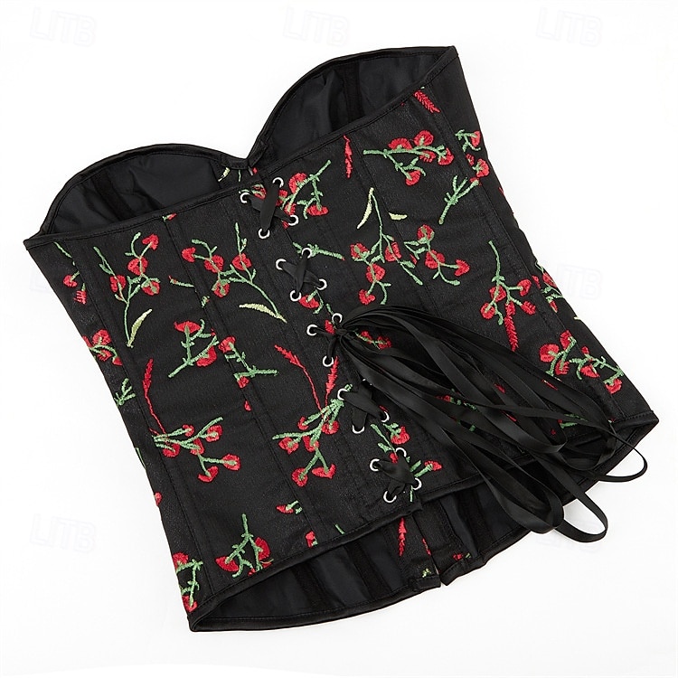 Retró Középkori Reneszánsz Fűző Prsluk Bustier 12 Csontok Virágos Hímzés Jelmez Női Fantasy királyi Mindszentek napja Farsang Parti Alkalmi / Napi LARP Felnőttek Fűző 2025 - $23.99 –P4