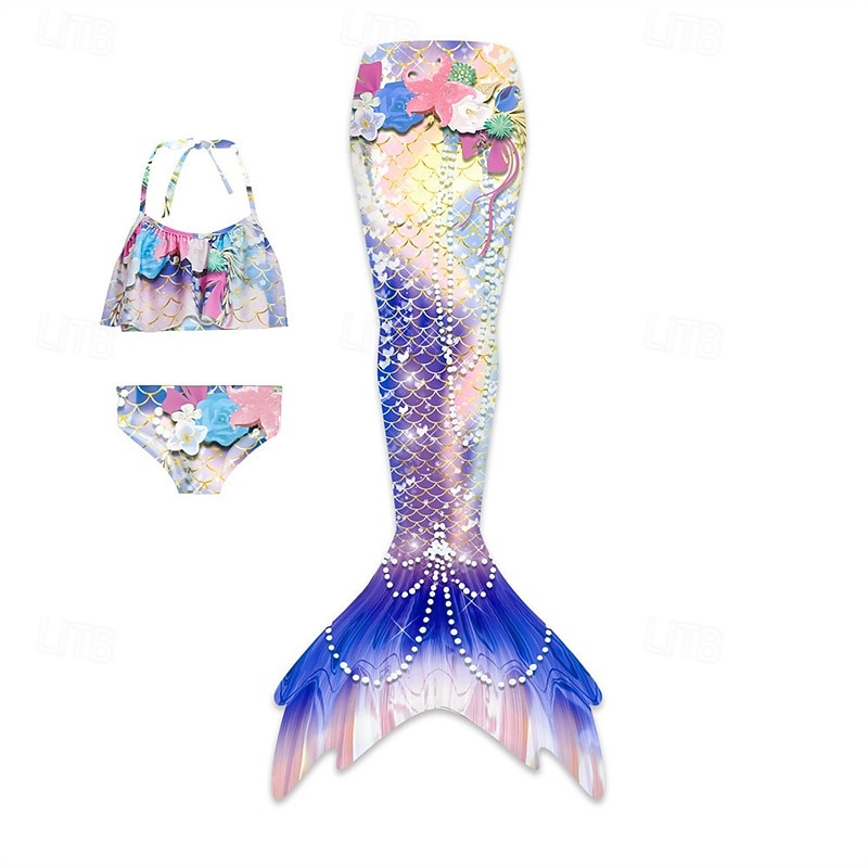 Παιδιά Κοριτσίστικα Μαγιό Mermaid Μαγιό Αργίες Παραλία Ζυγαριές Διακοπές Τροπικό Μαγιό 4 έτη + Καλοκαίρι Ροζ Ανοικτό Κίτρινο 2026 - $32.99 –P5