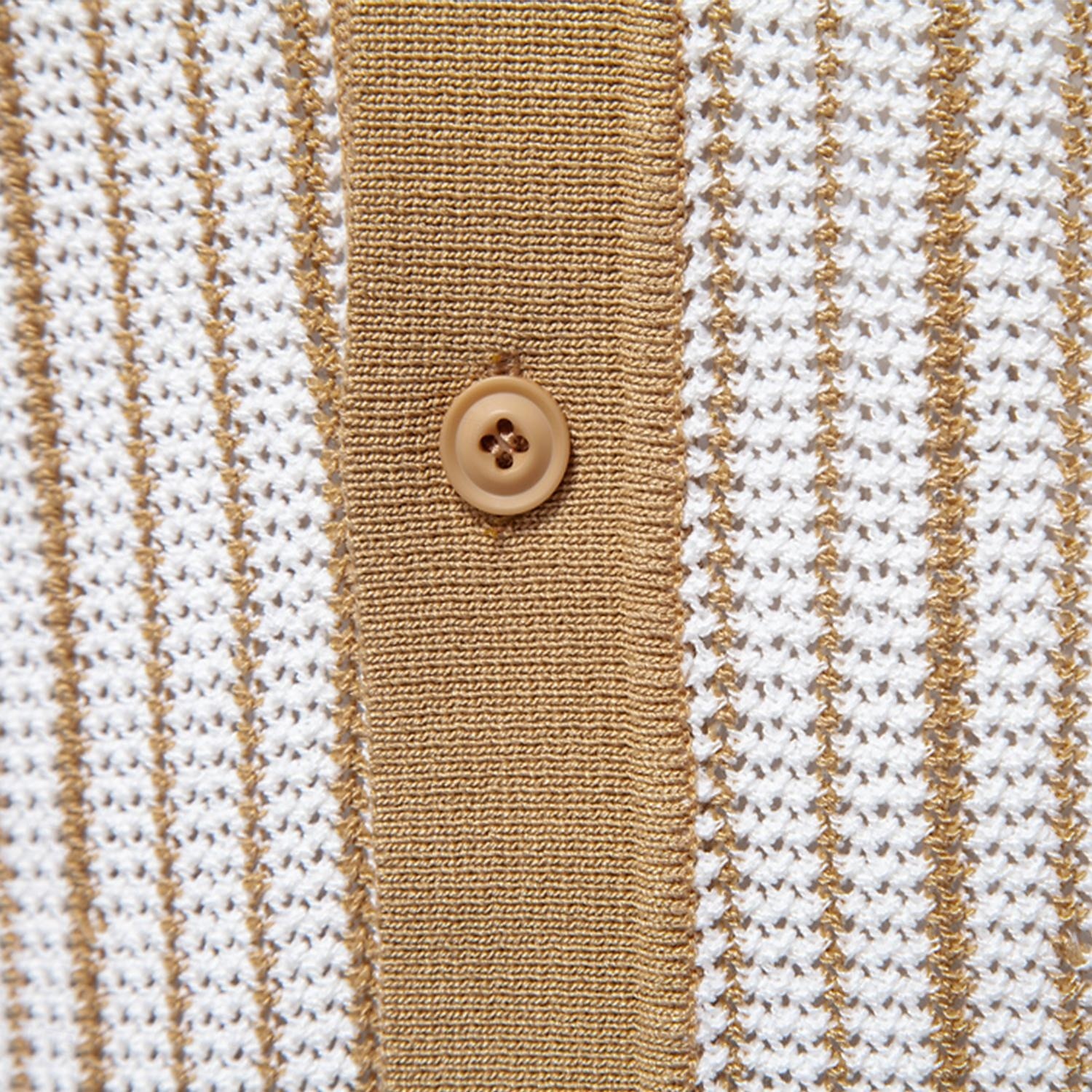 Męskie Gra polo Dzianina polo Formalny Praca Wieczorne Krótki rękaw Prążki Pionowe paski Stripe-Trim Pasek Wiosna Zielony Khaki Gra polo 2025 - $30.99 –P5
