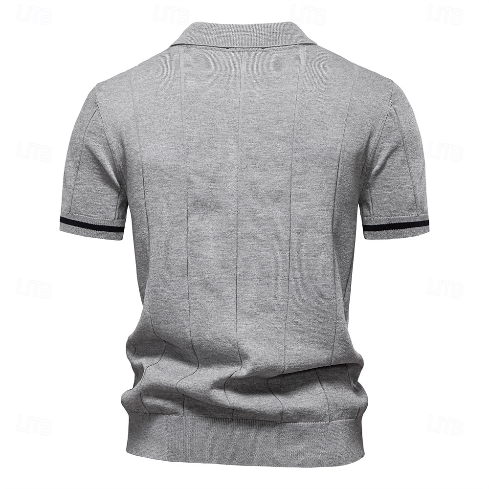 Miesten Polo Neulo poolo Muodollinen Työ Sänkyjen avaus Neljänneksen postinumero Lyhythihainen Yhtenäinen väri Sulkea jnk vetoketju Kevät Tumman harmaa Musta Valkoinen Laivaston sininen Khaki Harmaa 2025 - $27.99 –P7