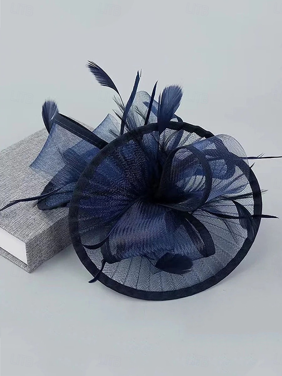 Headdress Tulle Cotton Fabric Bowler / Cloche Hat Wedding Elegant Vintage With Feather Headpiece Headwear Fascinators Race Day Dress 2025 - $28.99 –P4