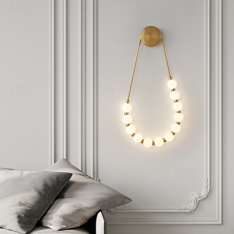 collana a forma di U con finitura oro 10 perline acriliche lampada da parete applique illuminazione 110-240v 10w del 2025 a $295.49 –P5