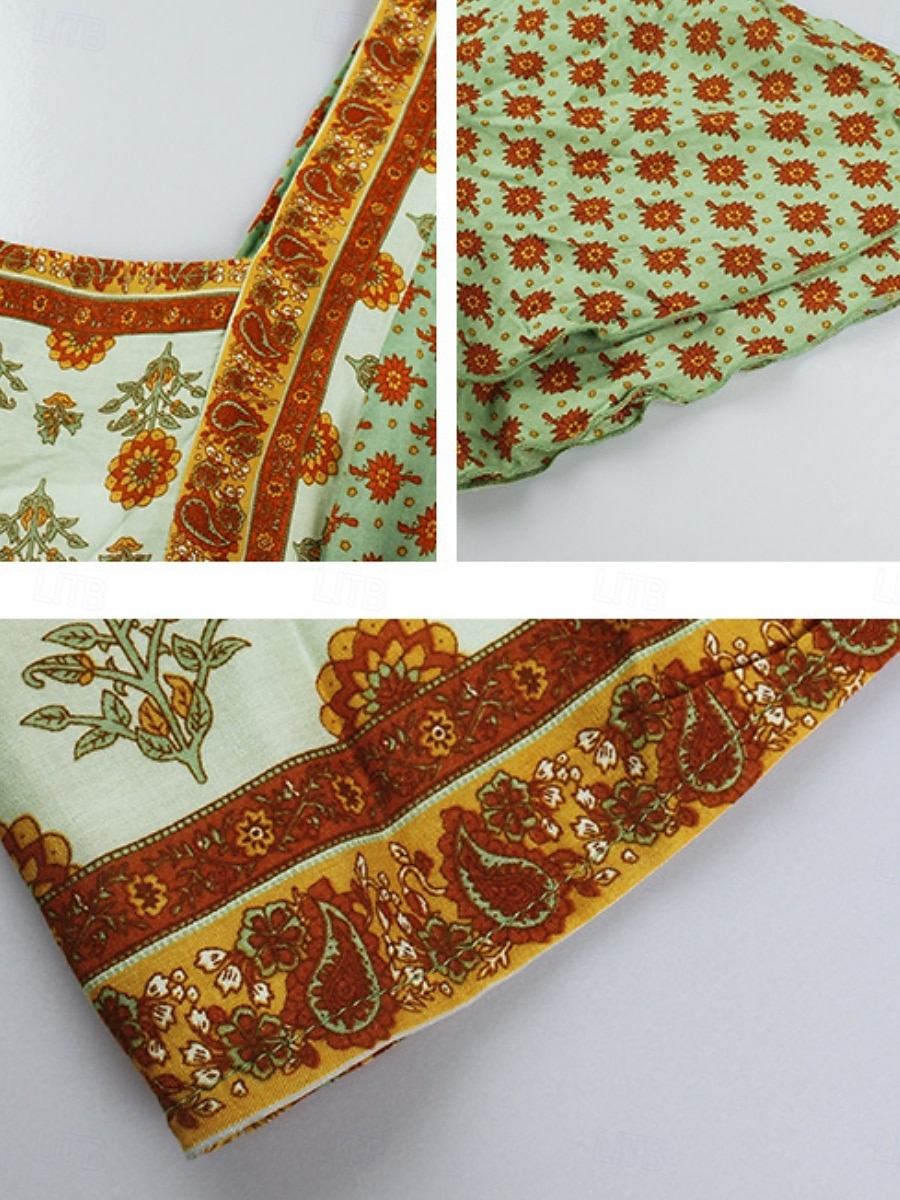 Damskie Sukienka maxi Codzienne sukienki Sukienka rozkloszowana Sukienka A line Elegancki Codzienny Urlop Codzienny Regularny Kwiaty Krótki rękaw Kwadratowy dekolt Żółty Rumiany róż Pomarańczowy 2025 - $33.99 –P16