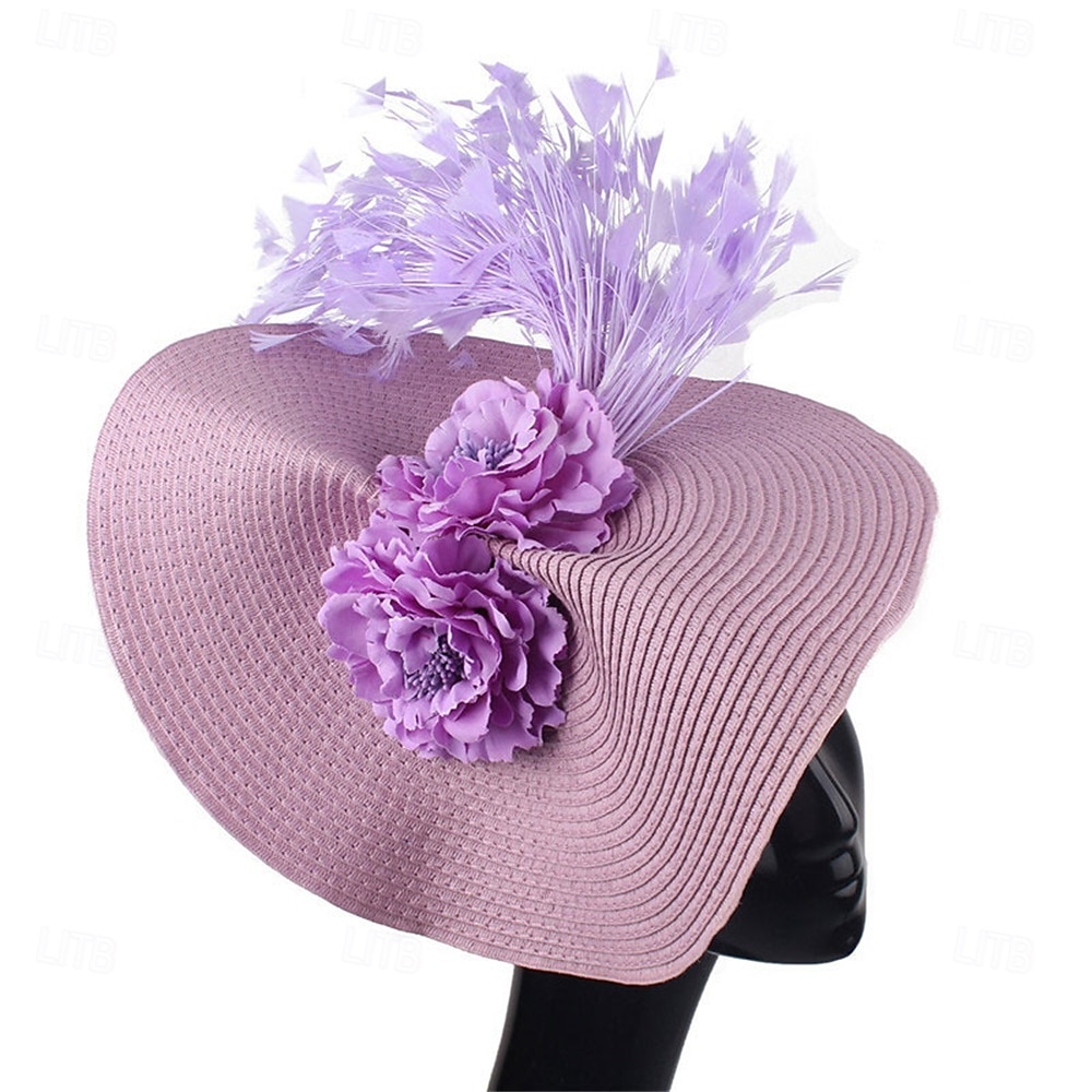 berretto Poliestere Cappello Fedora Corsa di cavalli Elegante Vintage Con Fantasia floreale Copricapo Copricapo del 2025 a $29.99 –P11